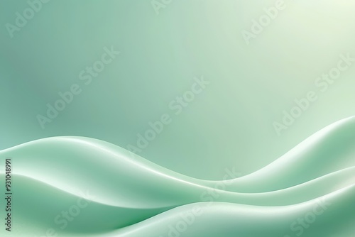 A smooth mint green pastel background with soft gradients and gentle lighting. The fresh and calming design suits soothing or refreshing cosmetic products. Made with generative AI technology