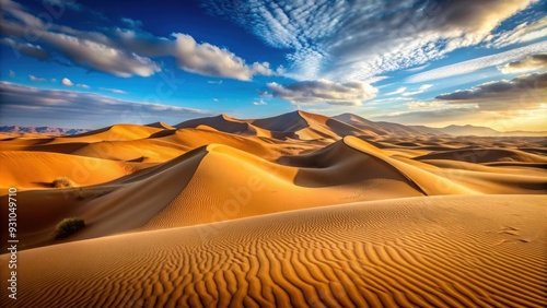 Fototapeta Naklejka Na Ścianę i Meble -  Dessert sand dunes in the Sahara desert on a holiday or western adventure, sand, dunes, desert, Sahara, holiday, western