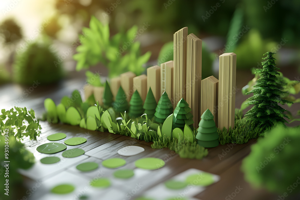 Green fern leaves in lush grass, a vibrant symbol of nature's beauty and ecological balance Green fern leaves in lush grass, a vibrant symbol of nature's beauty and ecological balance