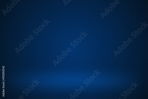 Studio background in blue gradient color,Smooth blur background like in a room with spot lights shining on the floor or on the stage,Vector illustration 