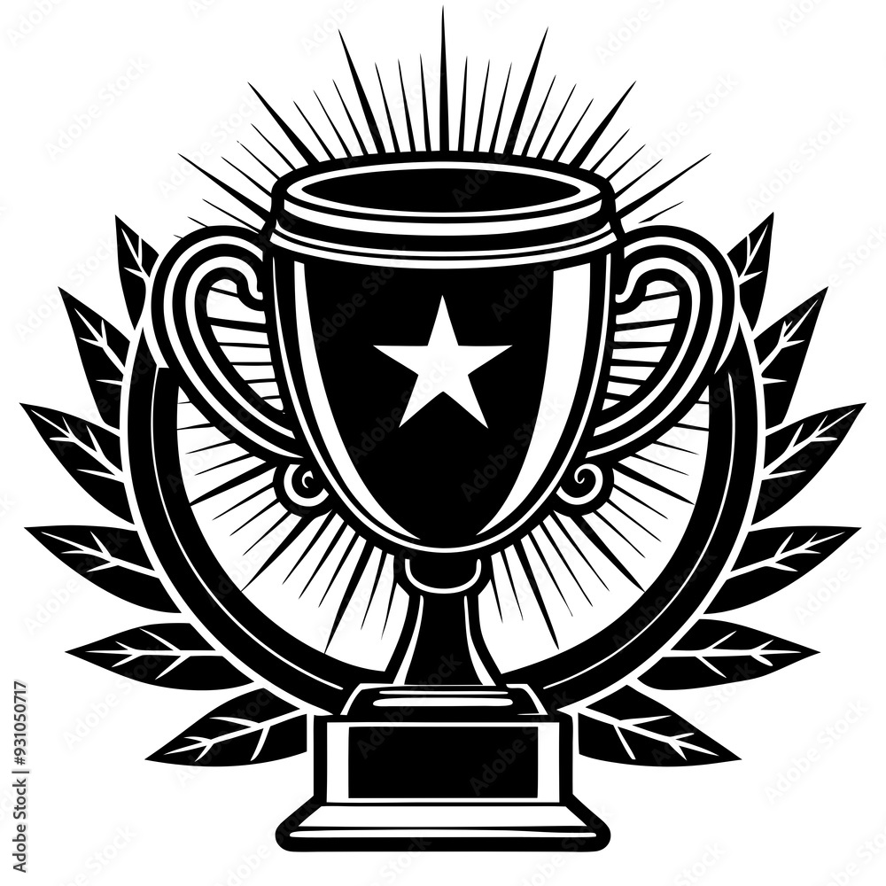 shield with laurel wreath and ribbon