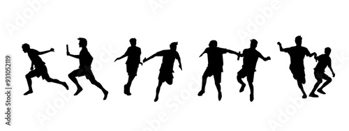 silhouette set of relay race. sports, running, athletics. vector illustration.
