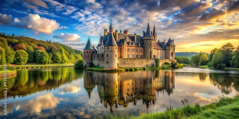 Beautiful view of a castle in a picturesque landscape, castle, architecture, historic, building, landmark, scenic, landscape
