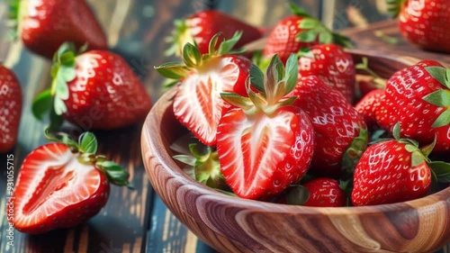 strawberries in a bowl ,generative ai