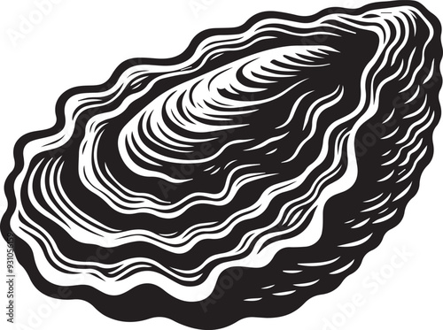 Oyster silhouette on white background