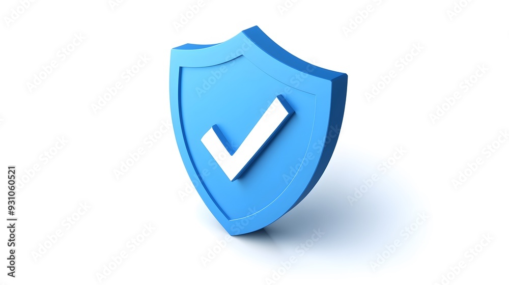 cartoon 3d Icon safety shield check mark perspective . Blue symbol security safety icon. Checkmark in minimalistic style. 3d vector illustration. white background cartoon 3d Icon safety shield check mark perspective . Blue symbol security safety icon. Checkmark in minimalistic style. 3d vector illustration. white background