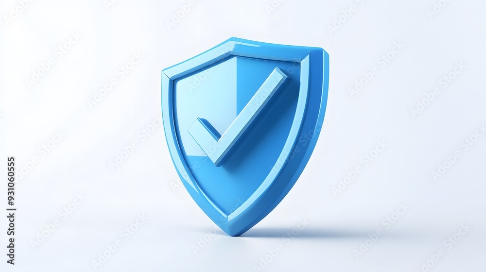 cartoon 3d Icon safety shield check mark perspective . Blue symbol security safety icon. Checkmark in minimalistic style. 3d vector illustration. white background cartoon 3d Icon safety shield check mark perspective . Blue symbol security safety icon. Checkmark in minimalistic style. 3d vector illustration. white background