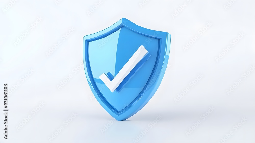 cartoon 3d Icon safety shield check mark perspective . Blue symbol security safety icon. Checkmark in minimalistic style. 3d vector illustration. white background cartoon 3d Icon safety shield check mark perspective . Blue symbol security safety icon. Checkmark in minimalistic style. 3d vector illustration. white background