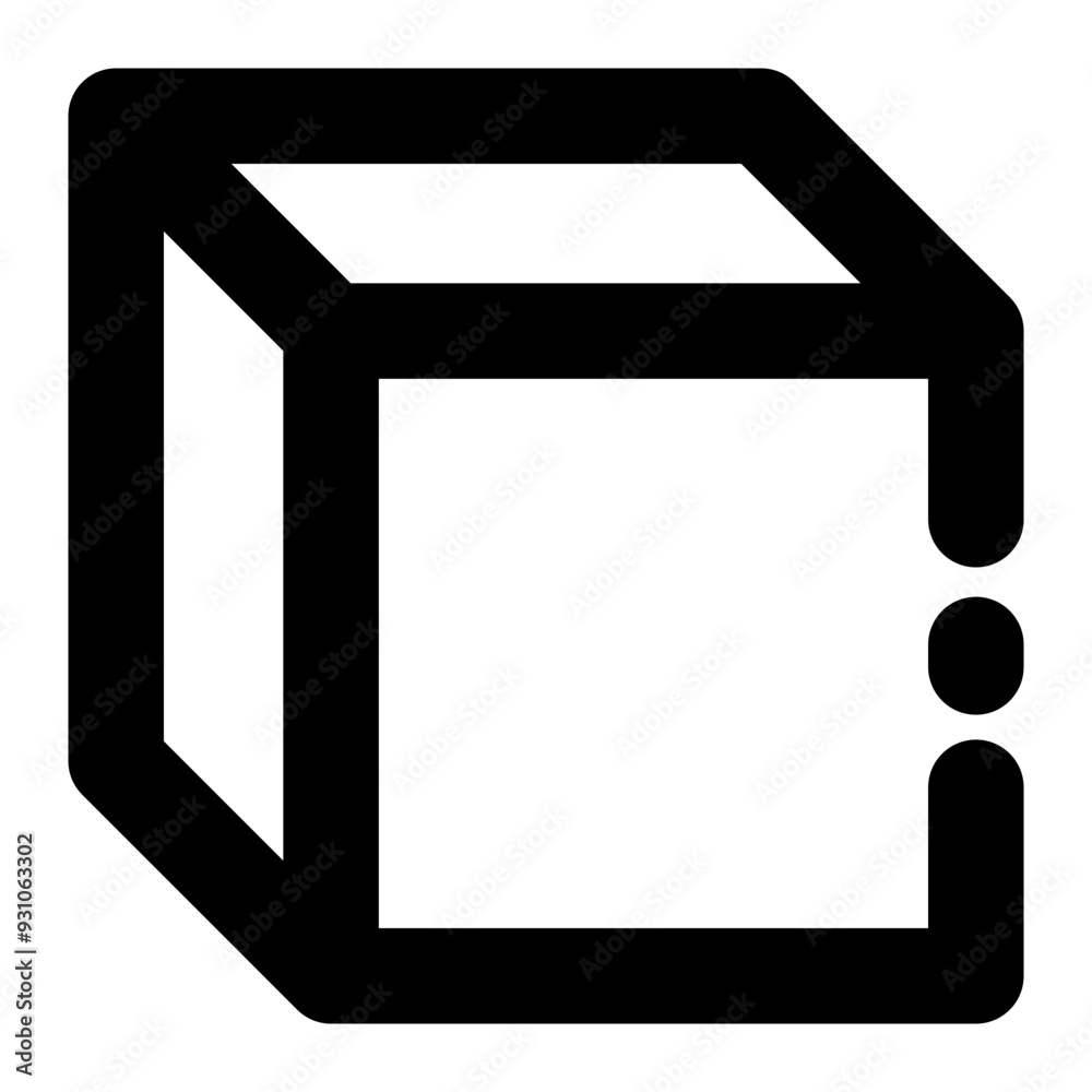 Cube Broken Line Style Icon Perfect for School and Education Theme Cube Broken Line Style Icon Perfect for School and Education Theme