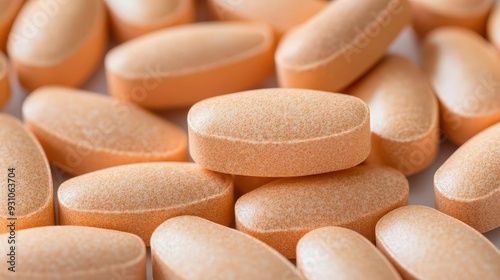 A close-up of folic acid tablets, important for metabolism, folic acid, metabolism, supplements