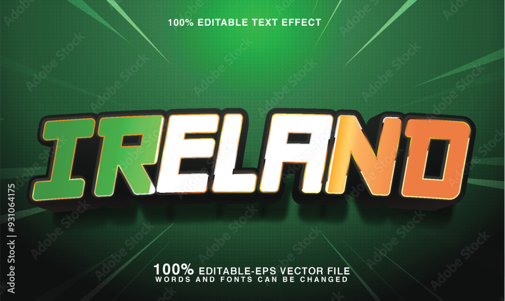 ireland flag on text ireland flag on text