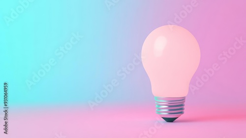 Strategic planning, glowing lightbulb, creative idea development, 3D illustration