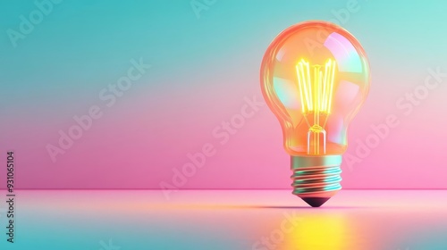 Bright idea emerging, creative light, radiant illumination, 3D illustration