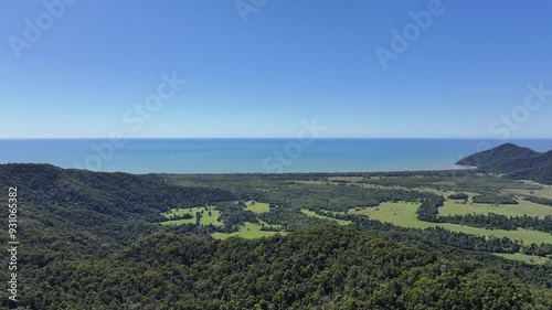 Aerial footage of Bramston Beach Queensland Australia photo