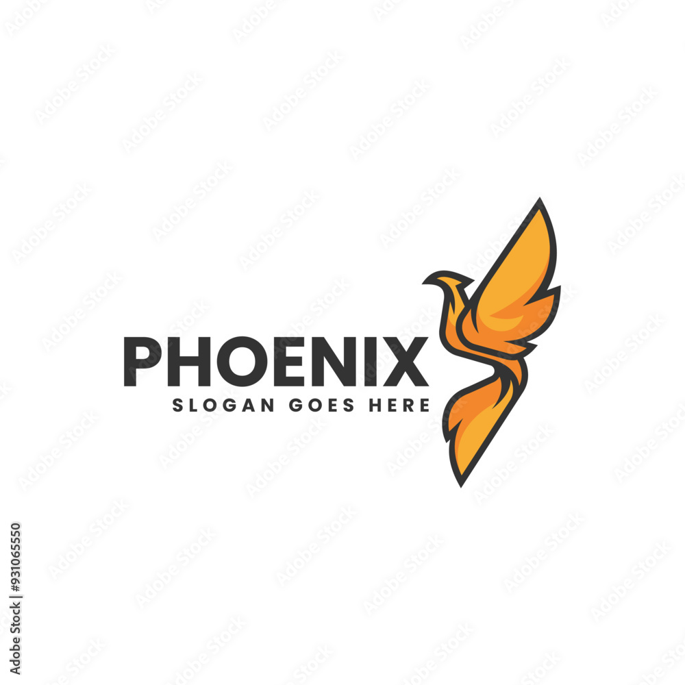 Obraz premium Vector Logo Illustration Phoenix Simple Mascot Style