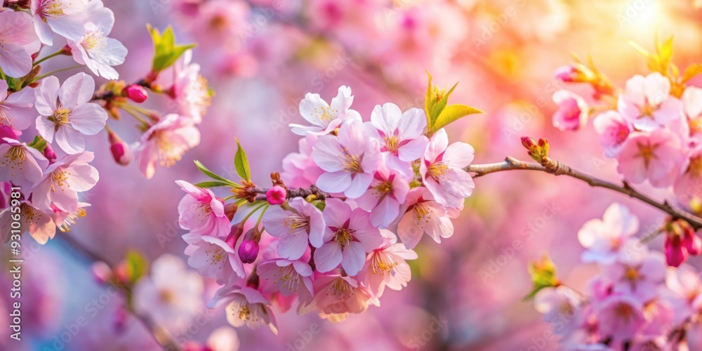 Close-up of vibrant cherry blossoms in full bloom, showcasing a dreamy and delicate aesthetic, cherry blossoms, close-up Close-up of vibrant cherry blossoms in full bloom, showcasing a dreamy and delicate aesthetic, cherry blossoms, close-up