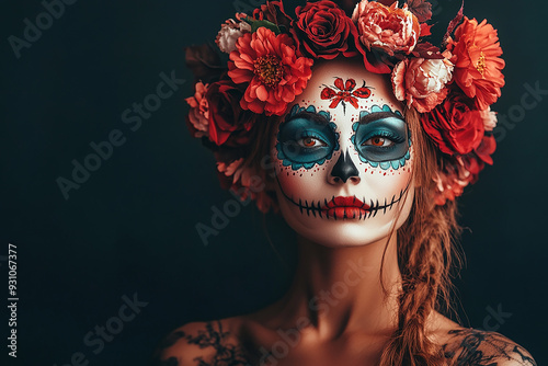 Beautiful women Halloween makeup, women Easter makeup