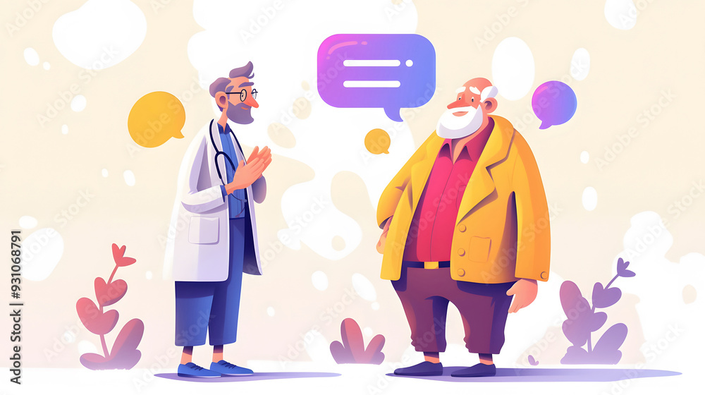 Fototapeta premium Doctor communicating with the elderly