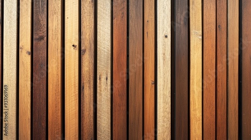 Wooden slats. Natural wood lath line arrange pattern texture background , ai