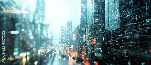 Urban scene with advanced technology and futuristic elements, background, Generative AI