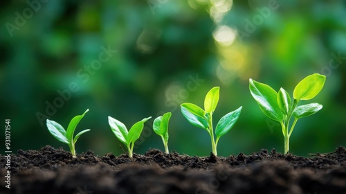 Vibrant green seedlings emerge from rich soil, symbolizing growth, renewal, and the beauty of nature's lifecycle.