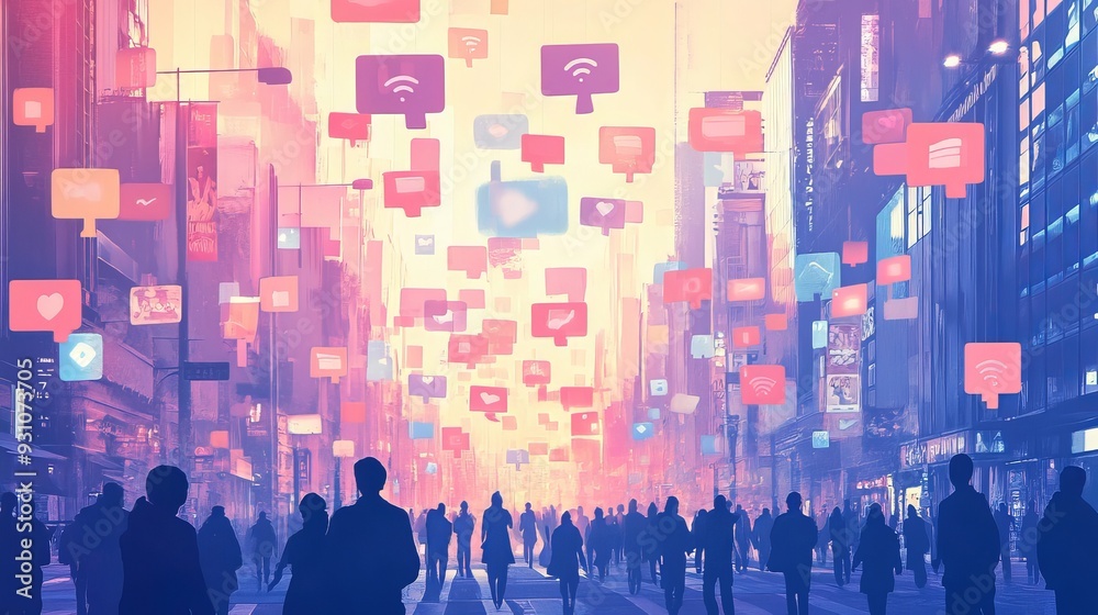 Obraz premium The Spread of Misinformation on Social Media, Examining the role of social media in the dissemination of false information and its consequences on society