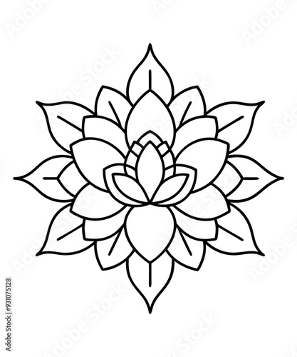 simple mandala design for coloring book, relaxing and simple mandala art