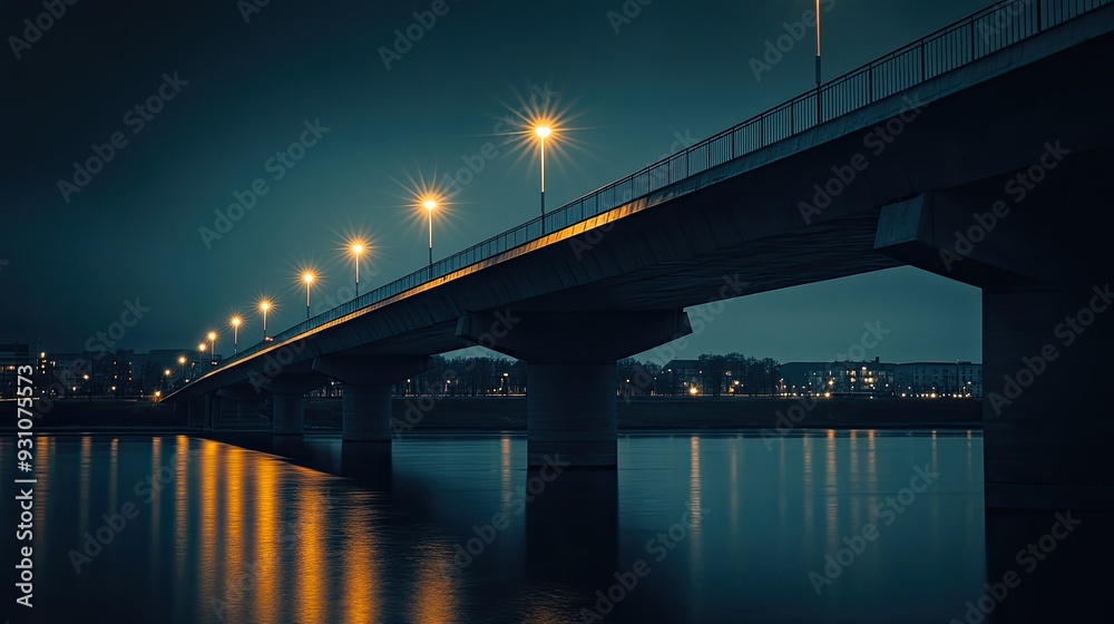 Simple, clean image of bridge lighting, captured in a minimalist style with a plain background for maximum impact. Simple, clean image of bridge lighting, captured in a minimalist style with a plain background for maximum impact.