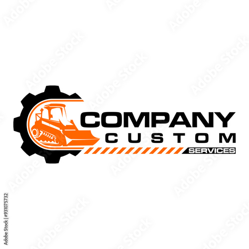 Excavator Repair & Service Logo Vector Icon Illustration