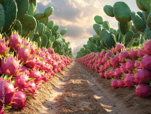 Dragon fruit plantation with cactuslike trees bear 240 flower, plant, garden, nature, flowers, flora, summer, red, leaf, leaves, spring, bloom, gardening, tree, blossom, pink, bush, autumn, grass, out photo