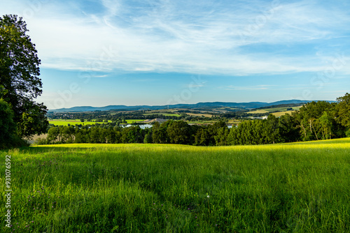 Unterwegs an einen spätsommerlichen Tal mit Blick in das wunderschöne Werratal bei Breitungen - Thüringen - Deutschland photo