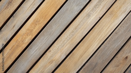 Wooden slats. Natural wood lath line arrange pattern texture background , ai