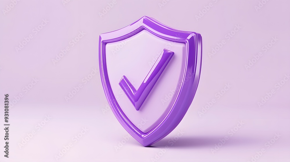 cartoon 3d Icon safety shield check mark perspective . purple symbol security safety icon. Checkmark in minimalistic style. 3d vector illustration. white background cartoon 3d Icon safety shield check mark perspective . purple symbol security safety icon. Checkmark in minimalistic style. 3d vector illustration. white background