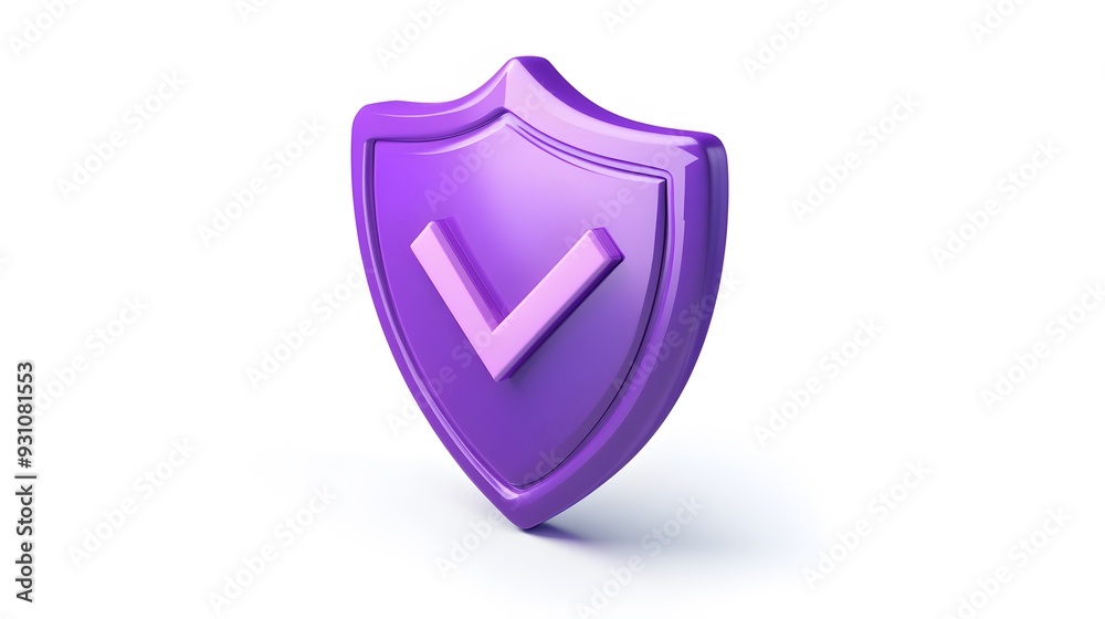cartoon 3d Icon safety shield check mark perspective . purple symbol security safety icon. Checkmark in minimalistic style. 3d vector illustration. white background cartoon 3d Icon safety shield check mark perspective . purple symbol security safety icon. Checkmark in minimalistic style. 3d vector illustration. white background