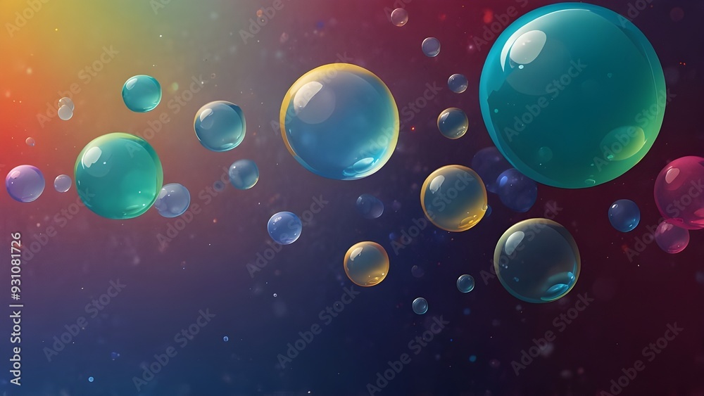 Abstract desktop wallpaper for computers featuring soaring bubbles over a vibrant backdrop Abstract desktop wallpaper for computers featuring soaring bubbles over a vibrant backdrop