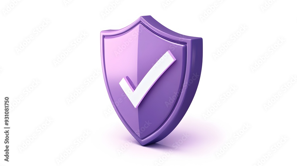 cartoon 3d Icon safety shield check mark perspective . purple symbol security safety icon. Checkmark in minimalistic style. 3d vector illustration. white background cartoon 3d Icon safety shield check mark perspective . purple symbol security safety icon. Checkmark in minimalistic style. 3d vector illustration. white background