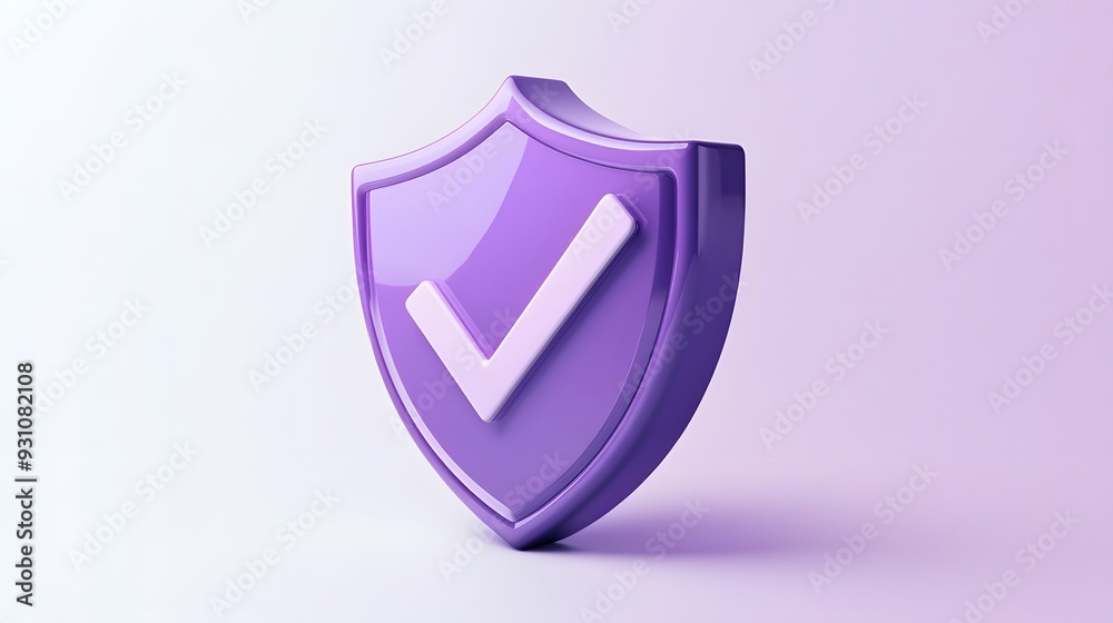 cartoon 3d Icon safety shield check mark perspective . purple symbol security safety icon. Checkmark in minimalistic style. 3d vector illustration. white background cartoon 3d Icon safety shield check mark perspective . purple symbol security safety icon. Checkmark in minimalistic style. 3d vector illustration. white background