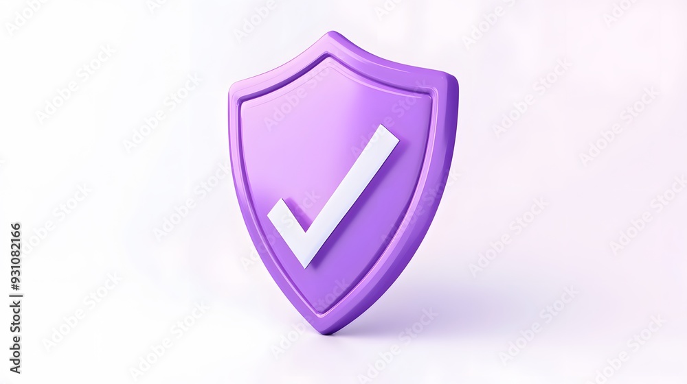 cartoon 3d Icon safety shield check mark perspective . purple symbol security safety icon. Checkmark in minimalistic style. 3d vector illustration. white background cartoon 3d Icon safety shield check mark perspective . purple symbol security safety icon. Checkmark in minimalistic style. 3d vector illustration. white background