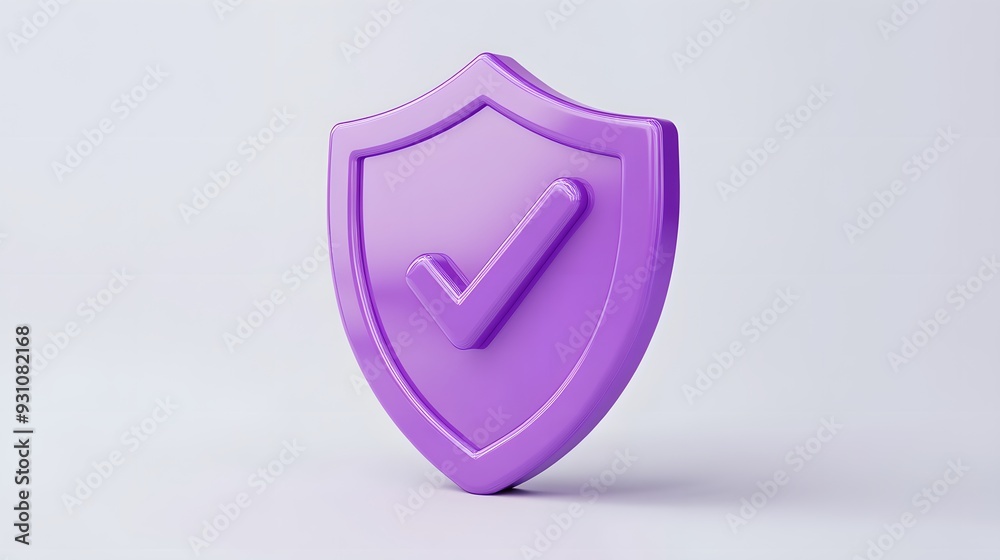 cartoon 3d Icon safety shield check mark perspective . purple symbol security safety icon. Checkmark in minimalistic style. 3d vector illustration. white background cartoon 3d Icon safety shield check mark perspective . purple symbol security safety icon. Checkmark in minimalistic style. 3d vector illustration. white background