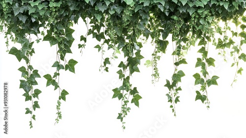 Green Ivy Hanging On A White Background