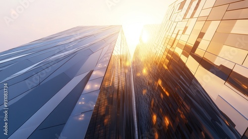 Wallpaper Mural Modern Skyscrapers in a Sunset Glow Torontodigital.ca