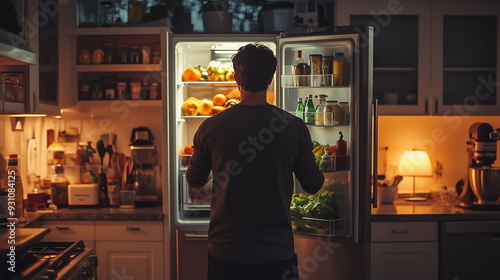 a man standing in front of refrigerator