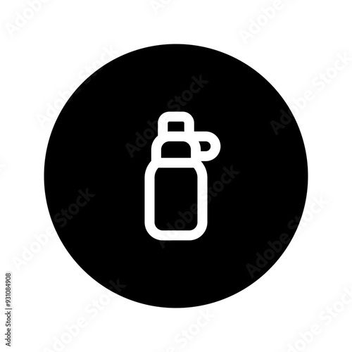 bottle line circular icon