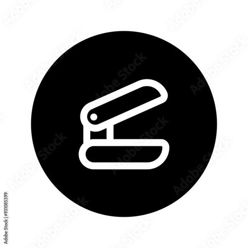 stapler line circular icon