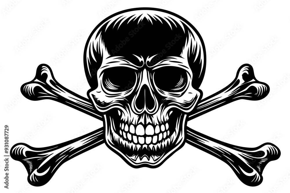 Skull and Crossbones silhouette, Skull with Crossbones Symbol Skull and Crossbones silhouette, Skull with Crossbones Symbol