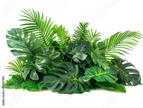 Tropical foliage leaves jungle bush floral arrangement. photo