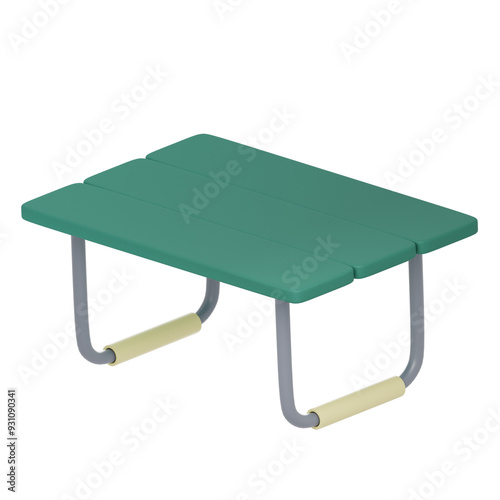 green table 3d illustration