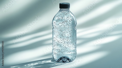 Portrait of a water bottle full view standing fron 244 bottle, water, drink, plastic, isolated, liquid, glass, transparent, white, beverage, blue, clean, container, clear, aqua, mineral, cold, object