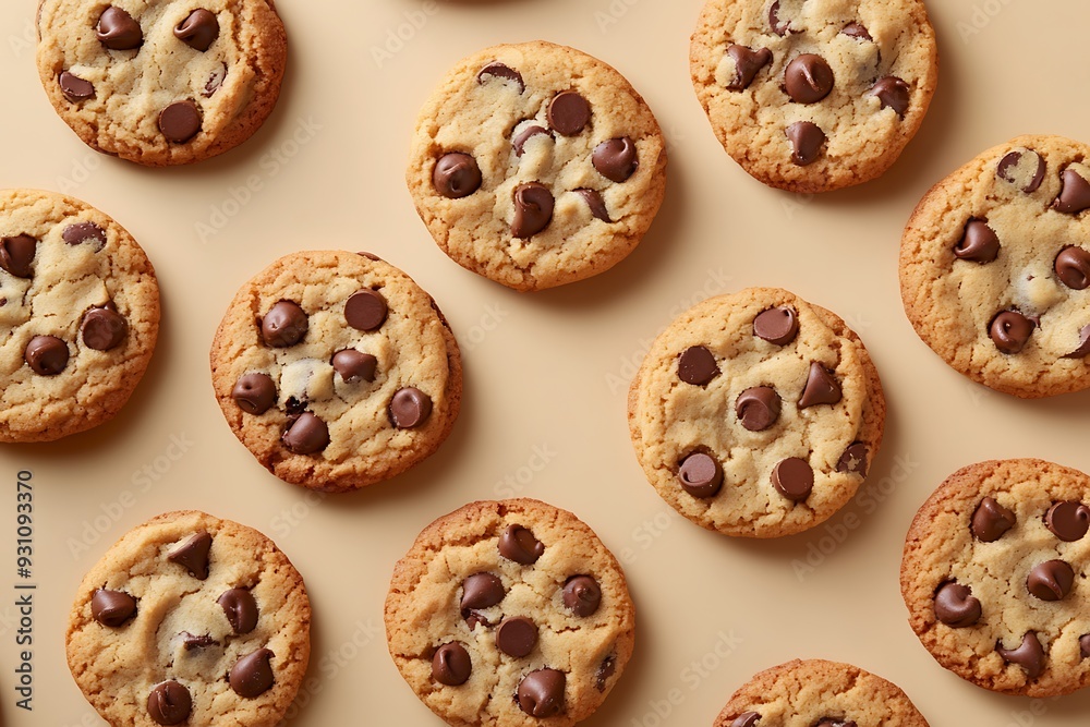 Chocolate chip cookies background Chocolate chip cookies background