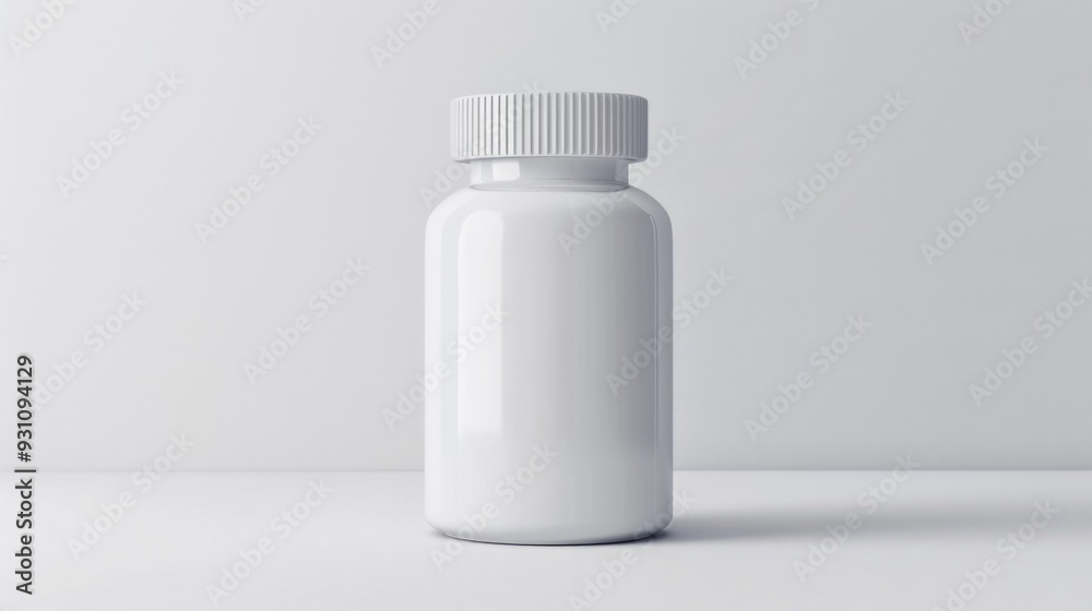 White pill bottle isolated on transparent background. Mockup for pharmaceutical products White pill bottle isolated on transparent background. Mockup for pharmaceutical products